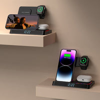 Thumbnail for Wireless charging four in one folding clock charging dock suitable for wireless charging of Apple 14 mobile phones and watches