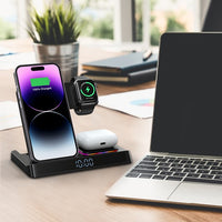 Thumbnail for Wireless charging four in one folding clock charging dock suitable for wireless charging of Apple 14 mobile phones and watches