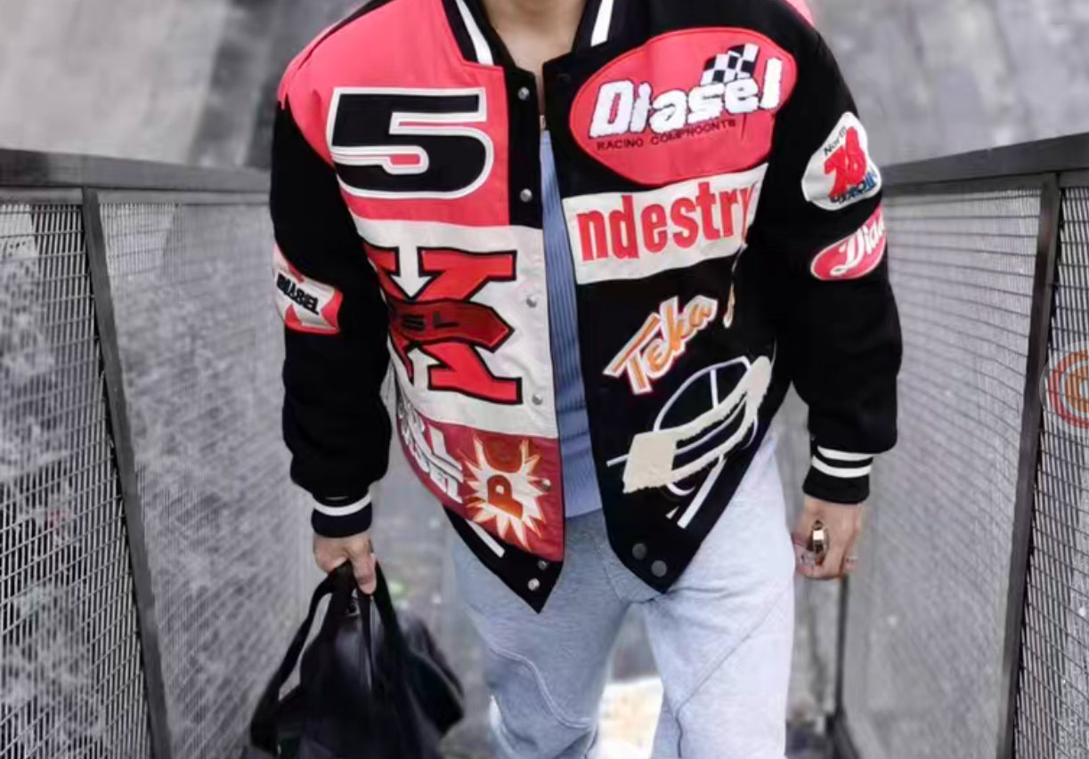 Hip Hop Street Jacket Heavy
Workers Embroidery Locomotive - Update Avenue