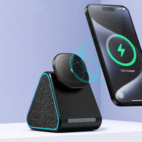 Thumbnail for Wireless charger with speaker suitable for Apple phone magnetic wireless charging stand adjustable with Bluetooth speaker