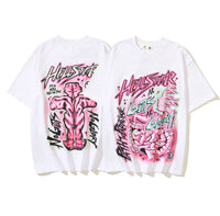 Thumbnail for 24SS US -style new tide  -sleeved Tshirt letter graffiti printed loose the same semi -sleeve tide - Update Avenue