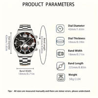 Thumbnail for 3pcs Luxury Men's Quartz Watch Set with Precision Time Scale - Stainless Steel Band, Perfect for Business & Casual Wear - Ideal Gift for Back to School, Christmas, Birthdays