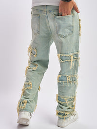 Thumbnail for Men's Raw Trim Wide Leg Jeans, Casual Street Style Denim Pants - Update Avenue