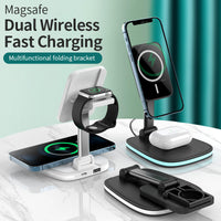 Thumbnail for Multi functional wireless charging desktop magnetic bracket suitable for folding wireless chargers for Apple and Huawei phones