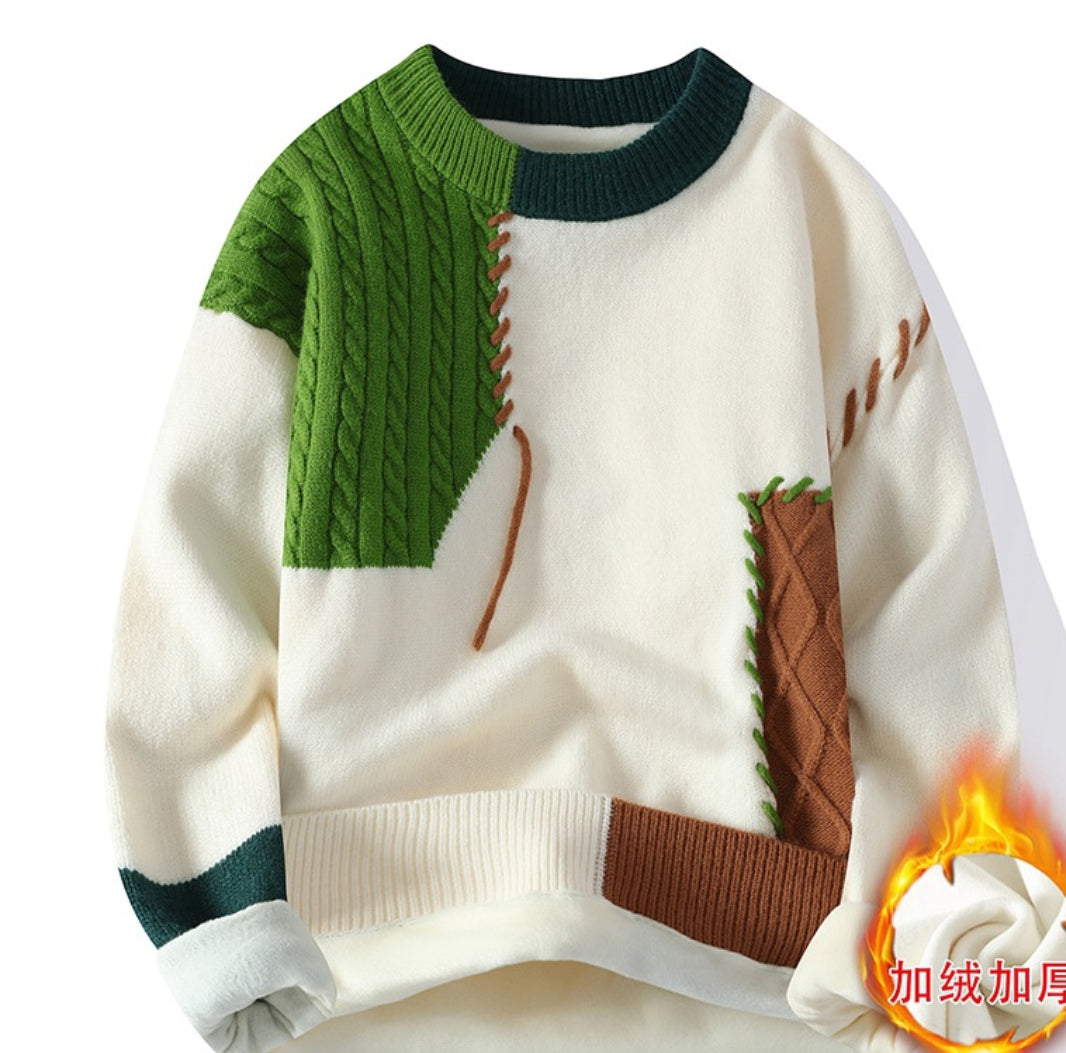 Switching contrasting sweater men's autumn - Update Avenue