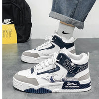 Thumbnail for Height increasing white board shoes casual sports high top shoes