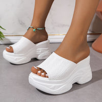 Thumbnail for Women's Open Toe Platform Sandals - Chic Lightweight Slip-On, Breathable Knit Casual Fashion Wedges - Update Avenue