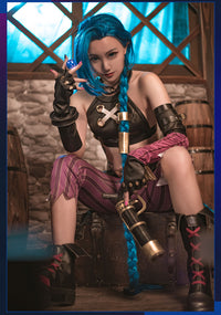 Thumbnail for Game LOL Arcane Jinx Fullset Cosplay Costumes Halloween Carnival Clothes Sets