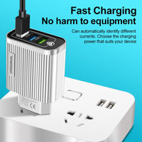 Thumbnail for 3USB-2.1A Multi Port Mobile Phone Charger Smart Travel Charging Head