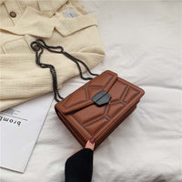 Thumbnail for Fashionable and minimalist crossbody bag, rivet single shoulder chain small square bag