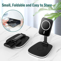 Thumbnail for Multi functional wireless charging desktop magnetic bracket suitable for folding wireless chargers for Apple and Huawei phones