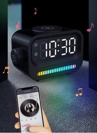 Thumbnail for Alarm clock wireless charging Bluetooth speaker clock wireless charging voice controlled light