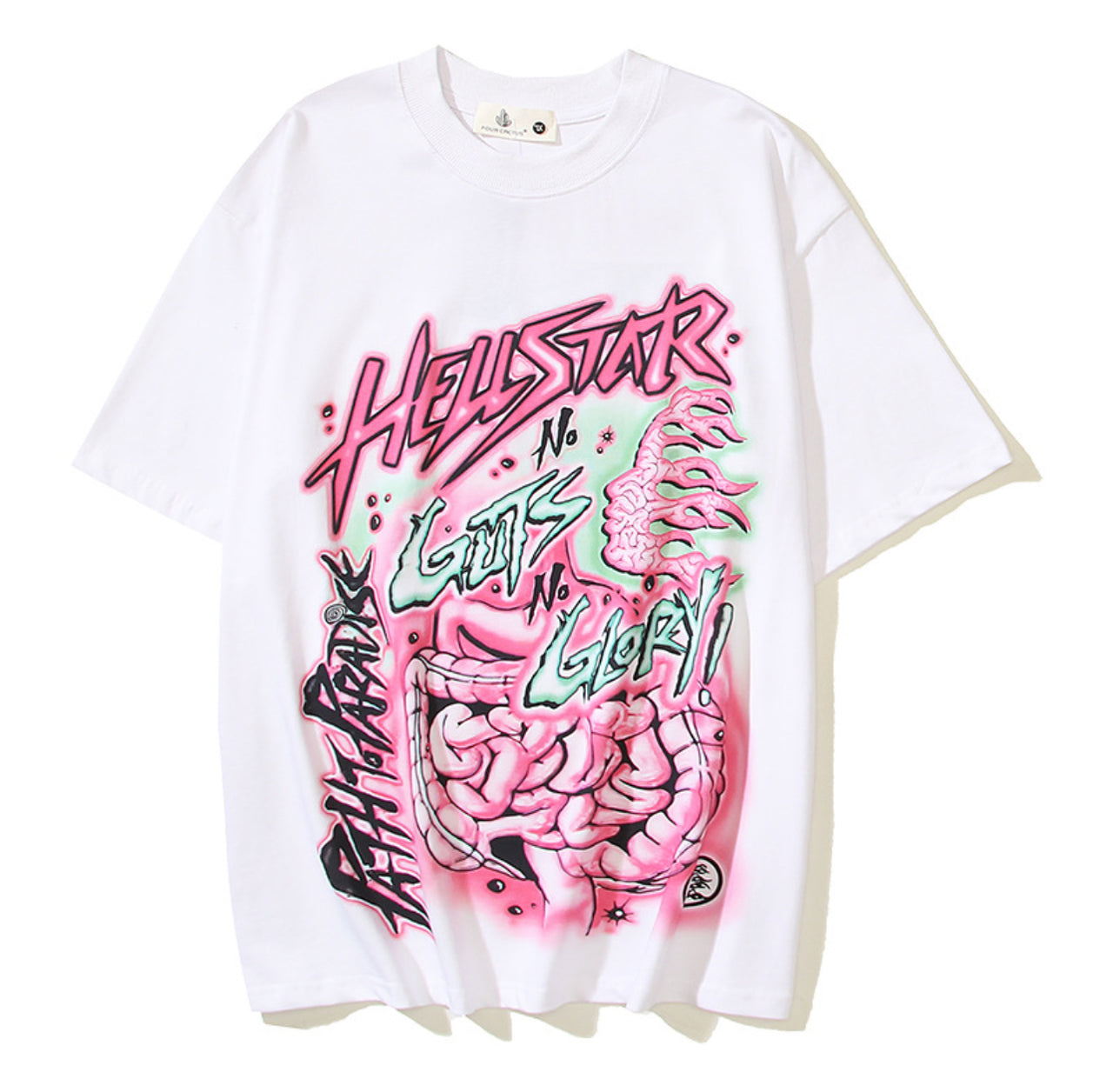 24SS US -style new tide  -sleeved Tshirt letter graffiti printed loose the same semi -sleeve tide - Update Avenue