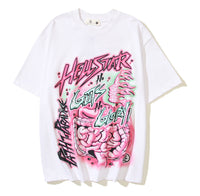 Thumbnail for 24SS US -style new tide  -sleeved Tshirt letter graffiti printed loose the same semi -sleeve tide - Update Avenue