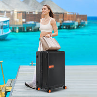 Thumbnail for Contrast Color Hardshell Luggage 24inch Expandable Spinner Suitcase with TSA Lock Lightweight Black + ABS