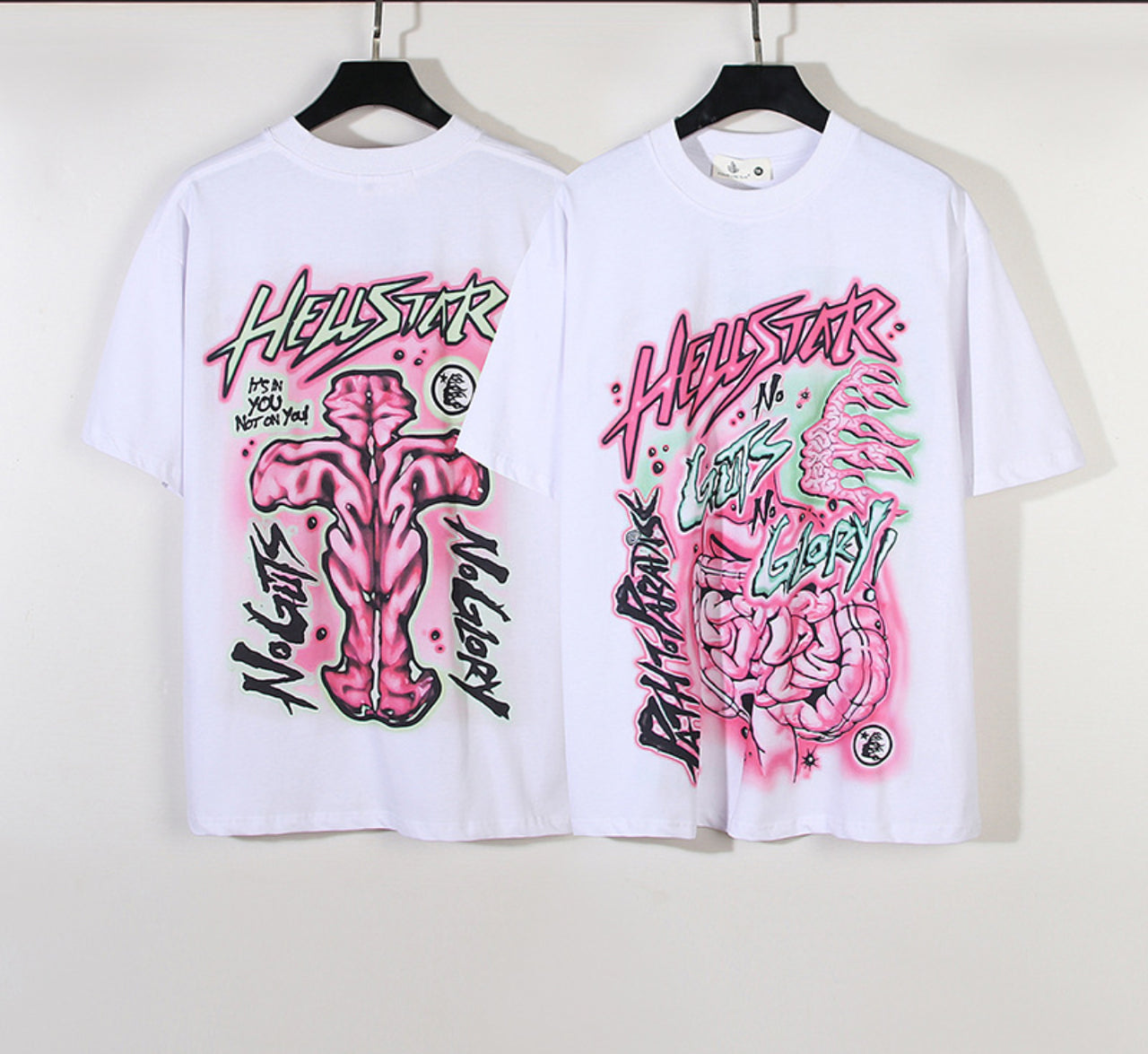 24SS US -style new tide  -sleeved Tshirt letter graffiti printed loose the same semi -sleeve tide - Update Avenue