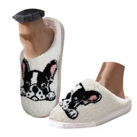 Thumbnail for Winter Home Slippers For Women Cute Cotton Slippers Embroidery Houseshoes Cozy Fluffy House Retro Shoes Indoor Slide Shoes