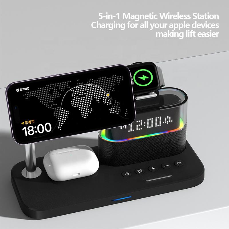 Magnetic wireless charger 3-in-1 wireless charging clock wireless charger suitable for Apple 3-in-1 wireless charging