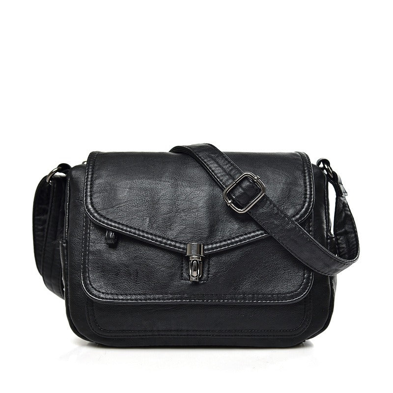 Soft leather trendy retro crossbody fashion bag