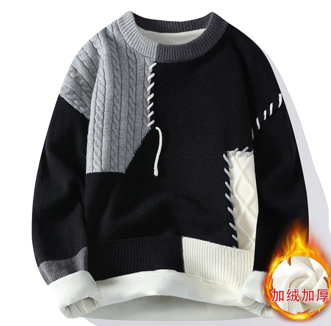 Switching contrasting sweater men's autumn - Update Avenue