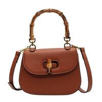 Thumbnail for Handheld bamboo bag women's shoulder bag retro saddle bag