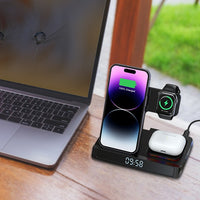 Thumbnail for Wireless charging four in one folding clock charging dock suitable for wireless charging of Apple 14 mobile phones and watches