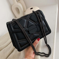 Thumbnail for Fashionable and minimalist crossbody bag, rivet single shoulder chain small square bag