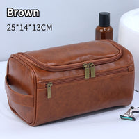 Thumbnail for Large capacity men's toiletries bag portable for outdoor use PU waterproof makeup bag minimalist business travel handbag