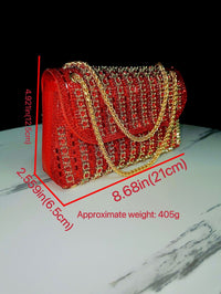 Thumbnail for Evening gown socialite diamond handbag with diamond inlaid chain cheongsam bag crossbody