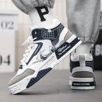 Thumbnail for Height increasing white board shoes casual sports high top shoes