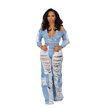 Thumbnail for New women's jeans F88493 spot European and American Amazon fashion casual ripped cross-border jeans