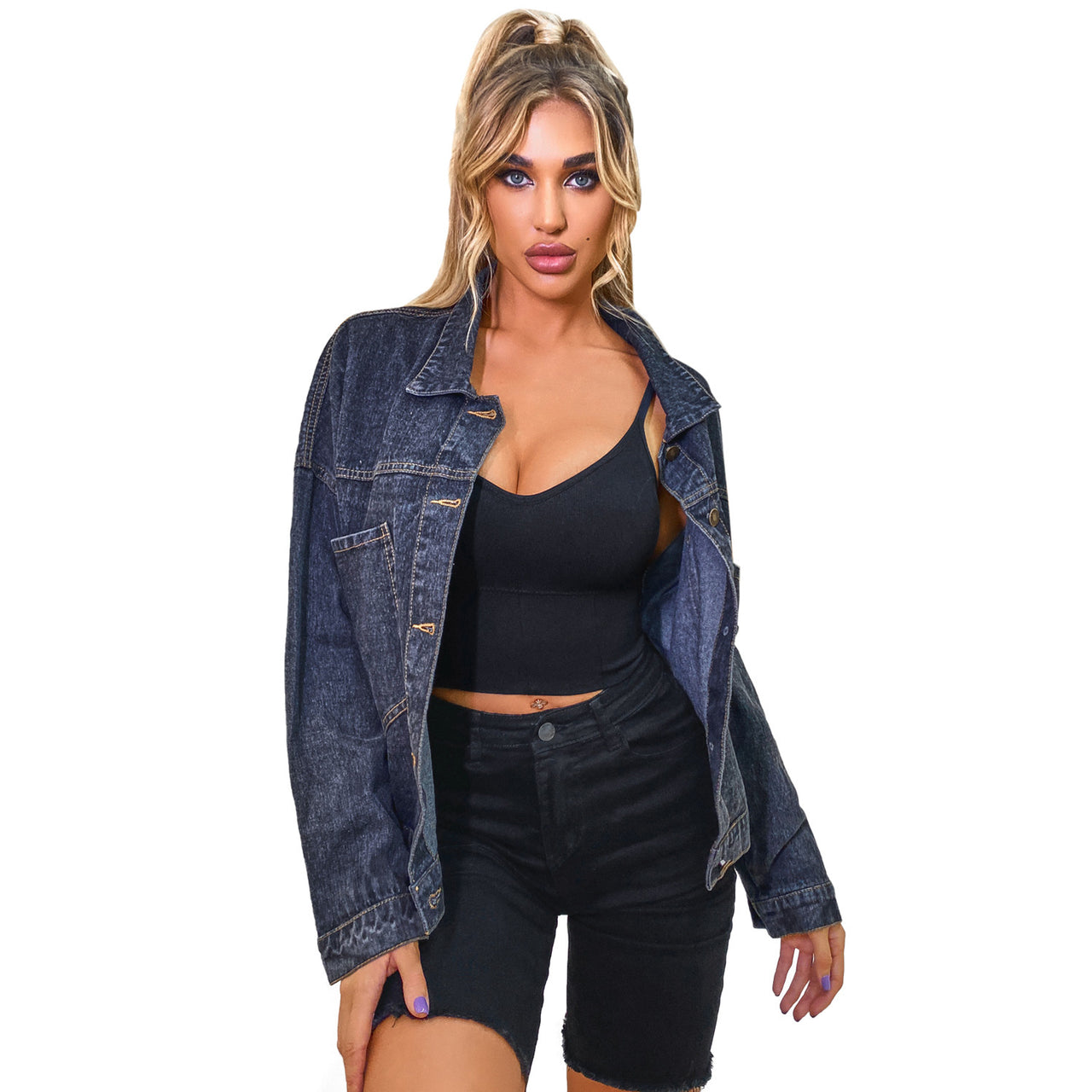 B-20056 European and American hot selling hot women's retro casual sports wash ins jacket denim jacket women's autumn and winter