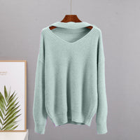 Thumbnail for 2024 New European and American Style Sexy Thickened Imitation Mink Sweater Women's Cross-border Hot Sale Lazy Style Loose Knitted Women's Top