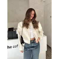 Thumbnail for 9 colors amazon cross-border 2024 spring and autumn new European and American stand-up collar big pocket women's jacket jacket women