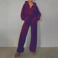 Thumbnail for 2024 European and American cross-border fashion cardigan, satin ladies long sleeve loungewear, loose casual trousers, pajamas two-piece set