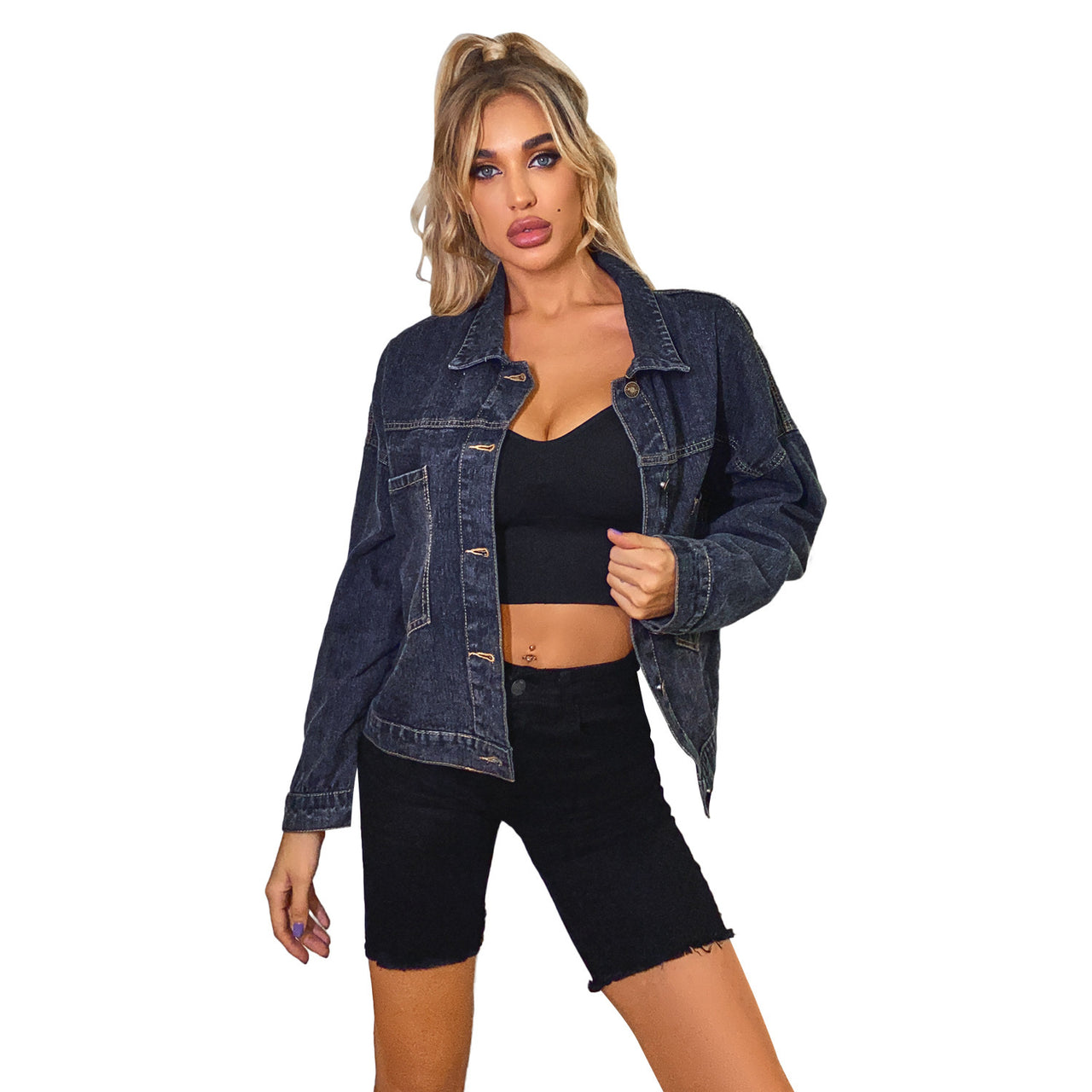 B-20056 European and American hot selling hot women's retro casual sports wash ins jacket denim jacket women's autumn and winter