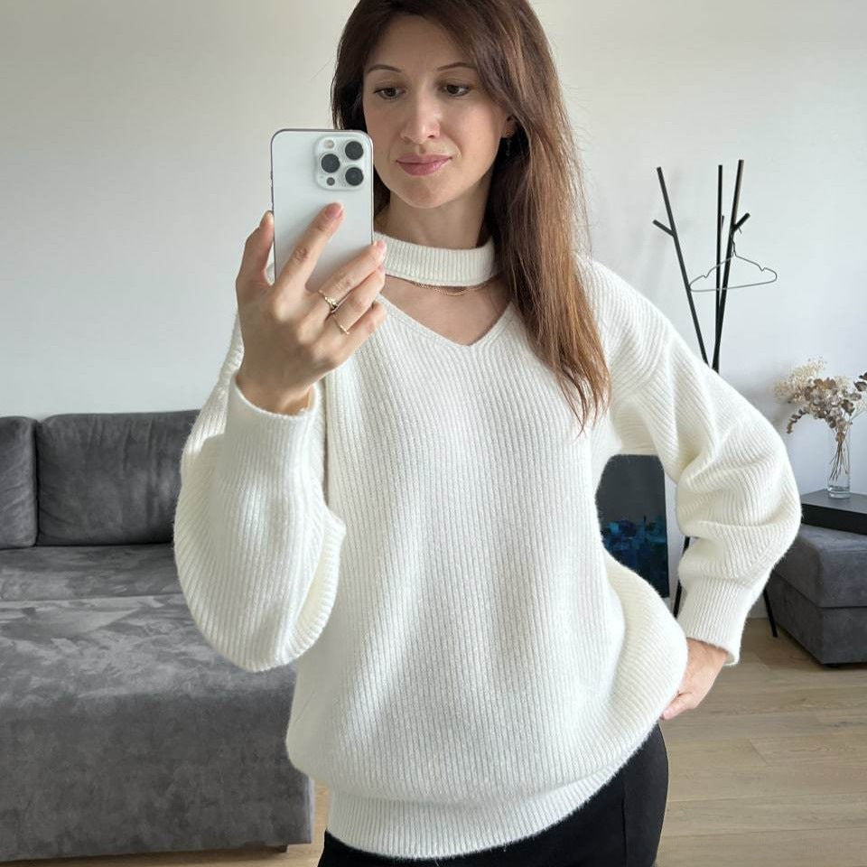 2024 New European and American Style Sexy Thickened Imitation Mink Sweater Women's Cross-border Hot Sale Lazy Style Loose Knitted Women's Top