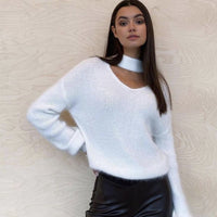 Thumbnail for 2024 New European and American Style Sexy Thickened Imitation Mink Sweater Women's Cross-border Hot Sale Lazy Style Loose Knitted Women's Top