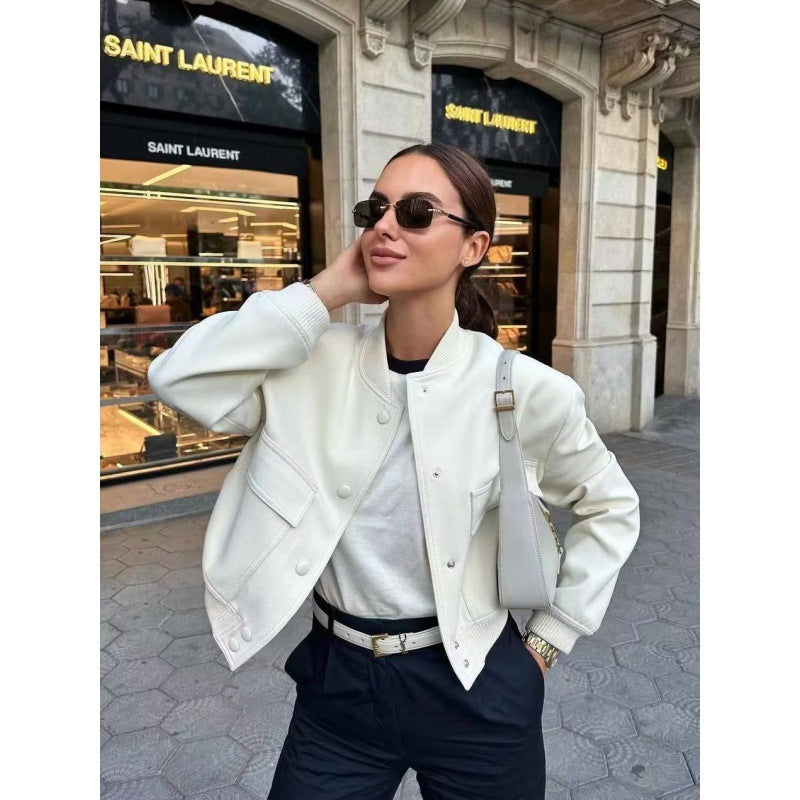 9 colors amazon cross-border 2024 spring and autumn new European and American stand-up collar big pocket women's jacket jacket women