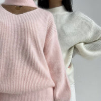 Thumbnail for 2024 New European and American Style Sexy Thickened Imitation Mink Sweater Women's Cross-border Hot Sale Lazy Style Loose Knitted Women's Top