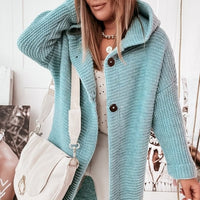 Thumbnail for 2024 New Hooded Knitwear, Hoody Collar, Temperament, Commuting Loose Cardigan, Women's Sweater, Plus Size Women's Clothing Cross-border Manufacturers