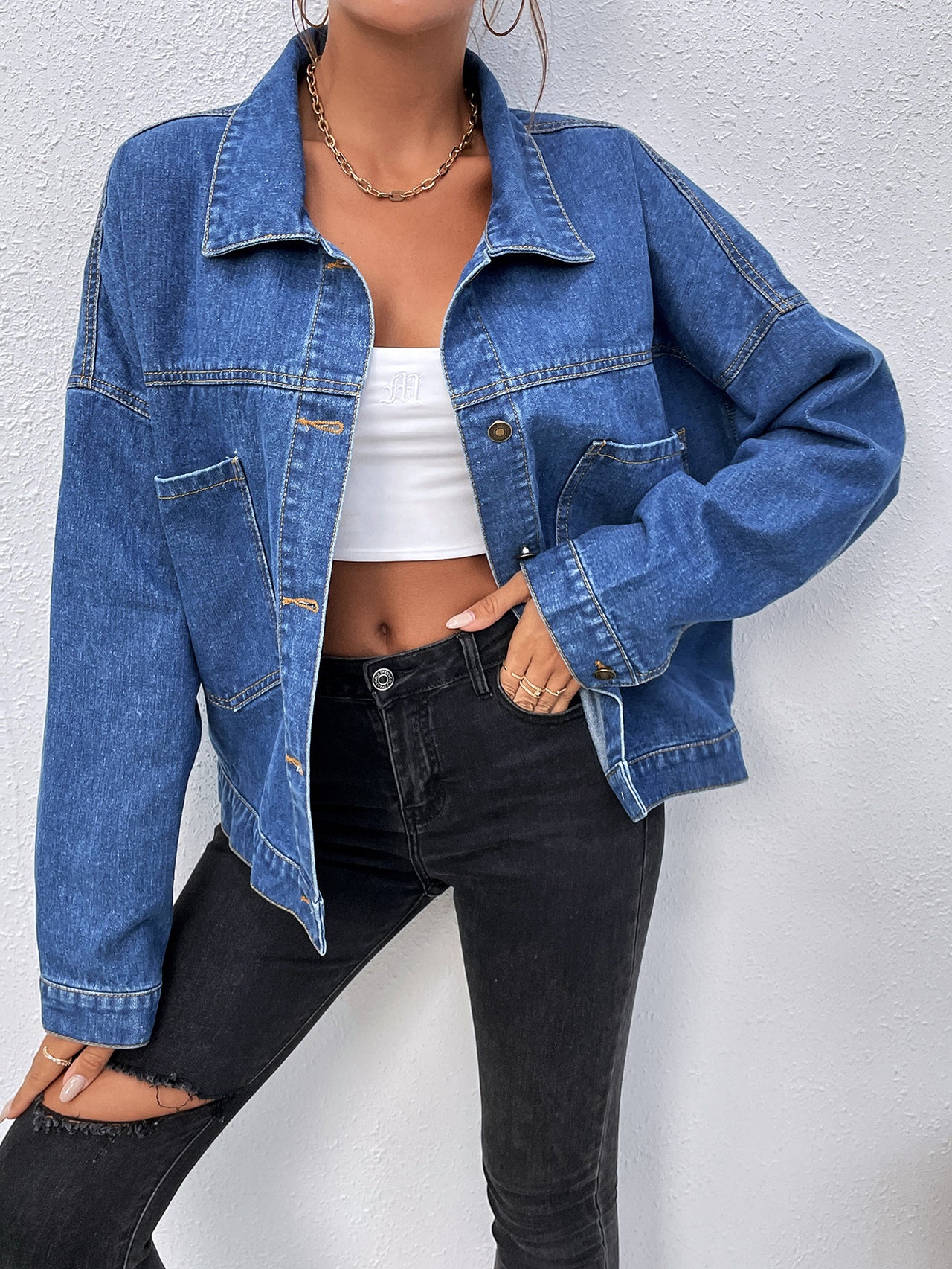 B-20056 European and American hot selling hot women's retro casual sports wash ins jacket denim jacket women's autumn and winter