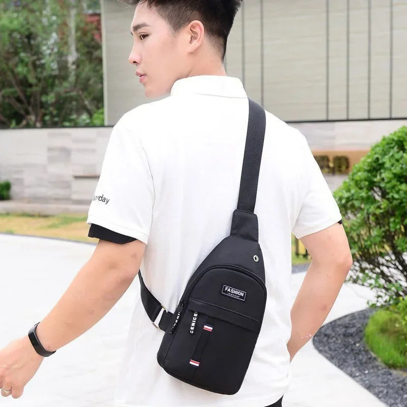 2023 New Chest Bag Messenger Pack Men Simple Nylon Fashion Waterproof One Shoulder Crossbody Bag - Update Avenue