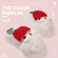 Thumbnail for Cute Christmas Santa Claus Home Slippers Winter Warm Indoor Non-slip Floor Plush Shoes For Women - Update Avenue