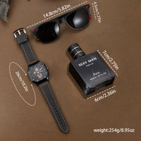 Thumbnail for Men's three-piece quartz watch gift box set + eyes + perfume, light luxury and fashionable high-end business, suitable for gifts, birthday gifts, and daily wear