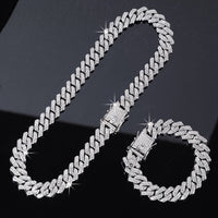 Thumbnail for 2pcs/set Trendy Punk Style Necklace Bracelet, Hip Hop Style Jewelry Set Suitable For Men And Women