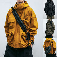 Thumbnail for Hooded Jacket Men's Loose Three-dimensional Pocket Functional Windproof Jacket Casual Clothing